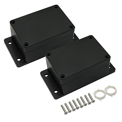 Junction Box Waterproof Dustproof IP65 ABS Plastic Universal Electric Project Enclosure Black with Fixed Ear 3.94" x 2.68" x 1.97"(100 x 68 x 50 mm)(Pack of 2) - size: 3.94"x2.68"x1.97"(Pack of 2)