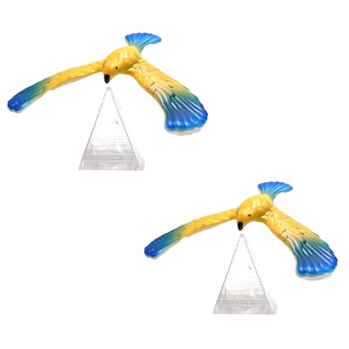 2Pcs Balance Bird with Clear Triangle Stand, Educational Physics Gravity Demonstration, Science Kit
