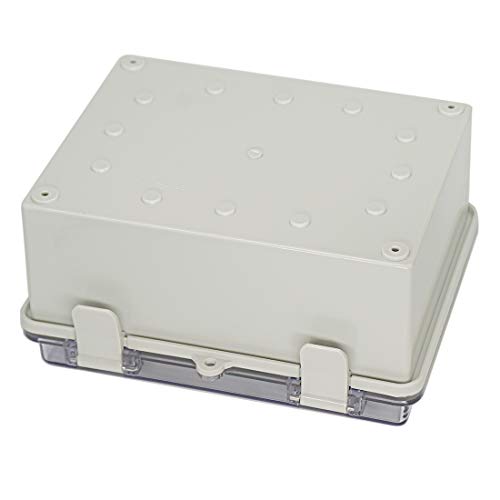 Zulkit 2pcs Junction Box ABS Plastic Dustproof Waterproof IP65 Electrical Boxes Hinged Shell Outdoor Universal Project Enclosure Clear Cover with 2 Cable Glands 8.7 x 6.7 x 4.3 inch (220x170x110 mm) - size: 8.7" x 6.7" x 4.3"(2pcs)