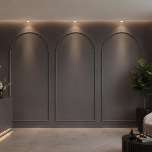 Nuanchu 94 x 29 Inches 3 Set Arch Mdf Board and Batten Wall Panel Kit - size: 79 x 29 Inches