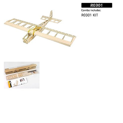 Balsa Wood Airplane R03 STICK-06 Model Aircraft, 580mm Wingspan Unassembled Flying Model Aircraft to Build, DIY RC Airplane Kit for Adults Beginners (KIT Only w/o Power System or Radio Control) - color: Kit