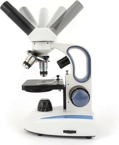 AmScope M158C-2L-E Digital Cordless Compound Monocular Microscope, WF10x and WF25x Eyepieces, 40x-1000x Magnification, Upper and Lower LED Illumination with Rheostat, Brightfield, and More - style: Classic