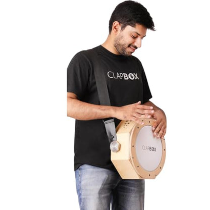 Clapbox Travel Cajembe Drum Birch Wood (H:6" W:12" L:12") - Included is a Padded Bag and Strap | With a Snare Adjusting Feature for Versatility | Most Popular Drum Circle Instrument (Travel Cajembe)