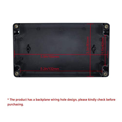 LeMotech Project Box ABS Plastic Junction Box IP65 Waterproof Electrical Boxes Universal Enclosure Black 6.2X 3.5X 2.4 inch (158x90x60mm)（Pack of 2） - color: Black (2 packs), size: 6.2" x 3.5" x 2.4"