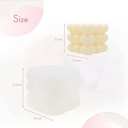 Bubble Candle Molds - Silicone Mold for Candles Making, DIY 3D Moulds for Soy Wax, Beeswax, Scented Candle, Valentine's Day Gifts (Heart Bubble) - color: Heart Bubble