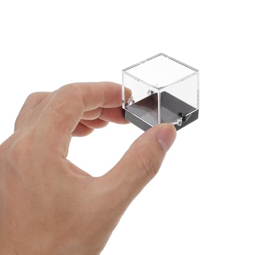 TEHAUX 6 Pack Clear Mineral Specimen Display Case 1.37 in Transparent Cube Box for Rock Samples Small Specimen Container with Base for Collectibles Storage and Display