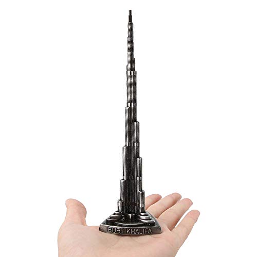 Burj Khalifa Tower, Miniature Dubai Tower Model Alloy Burj Khalifa Tower Model Art Craft Souvenir Building Tower Ornaments for Office Home Desktop Decor