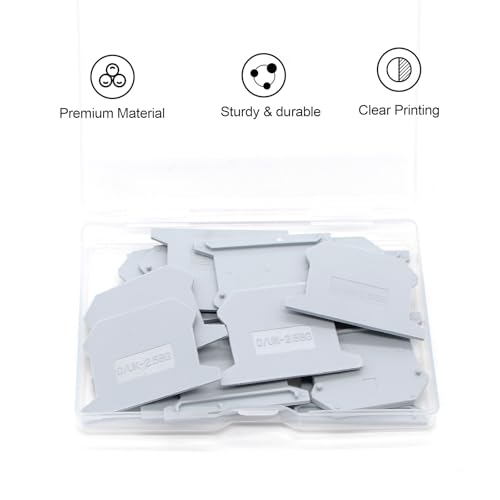 20Pcs D/UK-2.5BG End Cover for DIN Rail Mounted Terminal Block - color: Grey, size: 20 Pcs