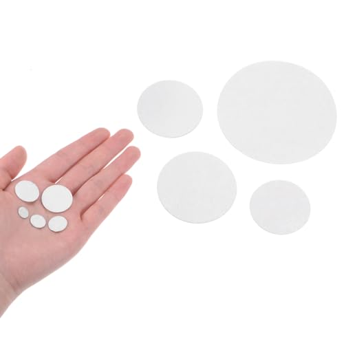 HARFINGTON 48pcs Round Adhesive Mini Non-Woven Fabric Circles, 25mm 1" PreCut, White, for DIY Crafts & Sewing Projects - color: White, size: 25mm (48pcs)