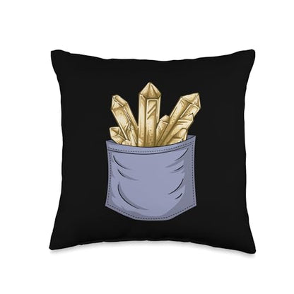 Best Rocks And Minerals Kit Guide Collection Gifts Collecting Chest Pocket Geologist Mineral Collector Throw Pillow, 16x16, Multicolor - size: 16x16