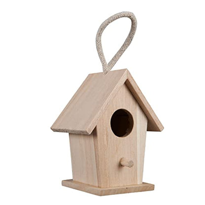 Make Market 4.3" Traditional Birdhouse - Unfinished Hanging Birdhouse Made of 100% Wood, Outdoor Nesting Boxes - Bulk 12 Pack
