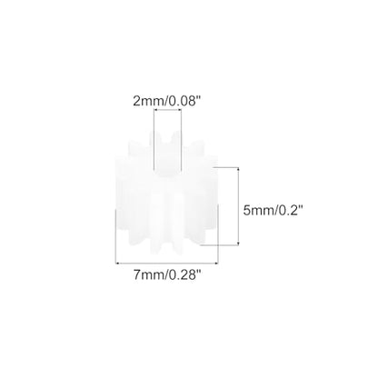 MECCANIXITY 50 Pcs Plastic Gears 12 Teeth Plastic Motor Gear Model 122A Reduction Gear for RC Car Model DIY Robot (White, Module 0.5) - style: 12 Teeth