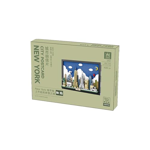 New York City Skyline Building Block Set – 1101 Pieces City Postcard Model Kit, 15.1 x 3.3 x 11.3 in, for Adults & Kids, NYC Landmark-Inspired Display for Home or Office