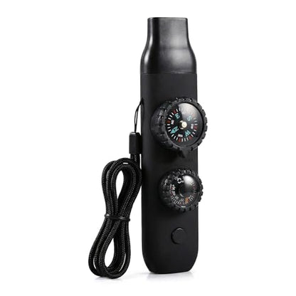 7-in-1 Emergency Survival Safety Whistle with Compass & Thermometer, High-Strength ABS Kids Whistle for Hiking, Camping, Boating, Kayaking, Loud Survival Gear with Lanyard & LED Signal Light