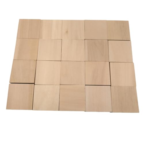 20PCS Unfinished Basswood Blocks for Crafts, Wood Craft Panels for Art, Engraving, Painting, DIY Projects, Chip Carving, Fretwork (1.96 x 1.96 x 0.78 in) - size: 1.96 x 1.96 x 0.78 in