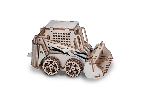 Wooden 3D Puzzle, Creative DIY Model Building Kit for Adults, Handmade Wooden Craft Collectible Ornament, Hobby Gift for Adults & Men, 60 Pieces Bulldozer, Basswood Material