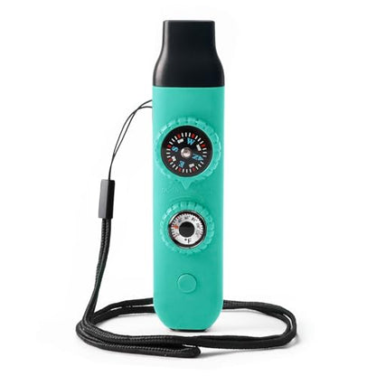 Emergency Survival Safety Whistle，Whistle for Kids with Lanyard,Compass,Thermometer,Ideal for Kayaking, Boating, Hiking, Camping, Climbing - color: TURQUOISE