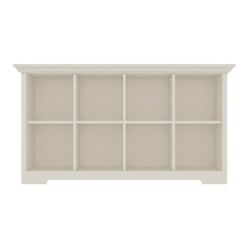 OSCHF 8-Cube Open Bookcase with Base, 2-Tier Low Cabinet, White - color: Warm White, size: 8-Cube