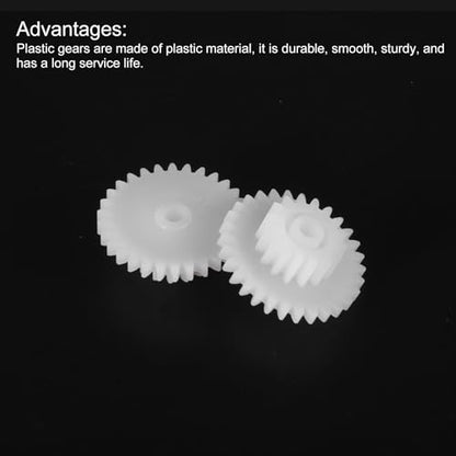 MECCANIXITY 20Pcs Plastic Gears 30 Teeth Motor Gear for RC White Module 0.5