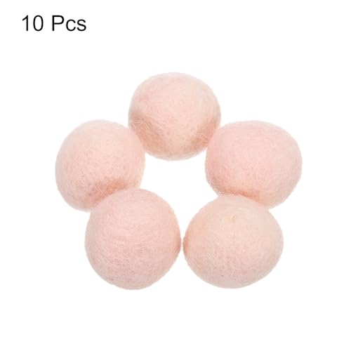 PATIKIL Wool Felt Balls Beads Wool Felting Pom 3.1cm 31mm Light Pink for Home Crafts Handcrafts Project DIY Pack of 10 - color: Light Pink