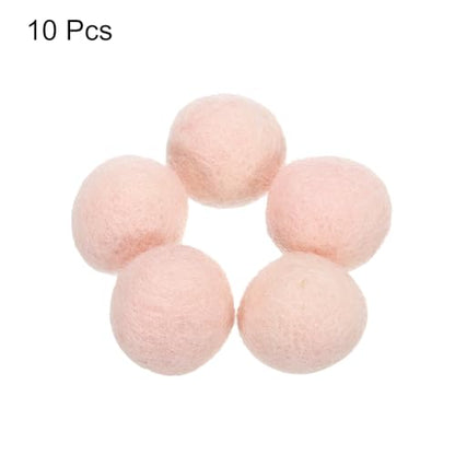 PATIKIL Wool Felt Balls Beads Wool Felting Pom 3.1cm 31mm Light Pink for Home Crafts Handcrafts Project DIY Pack of 10 - color: Light Pink