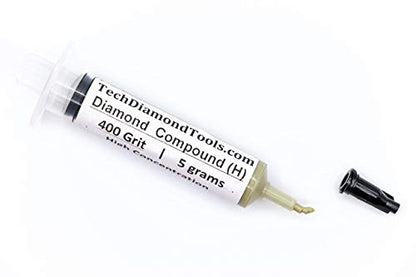 TechDiamondTools Diamond Lapping Paste Polishing Compound USA Made 400 Grit Mesh 54-80 Microns Lapping Compound for Rock Glass Metal Jewelry Resin Marble with High Concentration of Diamond Powder - size: 400 grit / 54 - 80 microns
