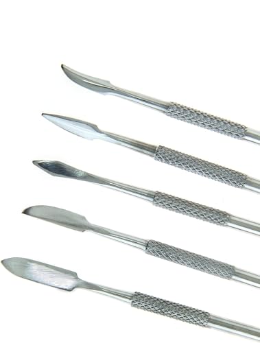 SE 12-Piece Stainless Steel Wax Carvers Set, Wax & Clay Sculpting Tools, Double Ended Carving Kit for Modeling, Sculpting and Shaping, Silver - DD312