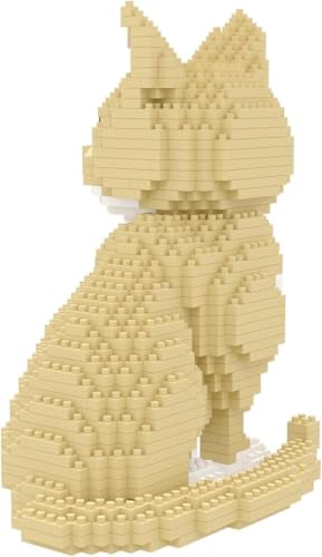 Larcele 924 Pcs Golden Shorthair Cat Pet Micro Blocks Gift Kids 8+ KLJM-05 - style: Golden Shorthair