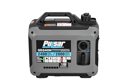 Pulsar 2,400W Portable Gas-Powered Quiet Inverter Generator With USB Outlet & Parallel Capability, GD240N - style: 2400 Watts + Gas Only + USB