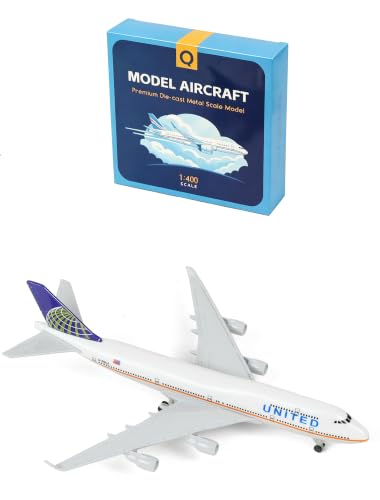 1/400 for United B747 Diecast Plane Model with Landing Gear Stand - color: 03. United 747