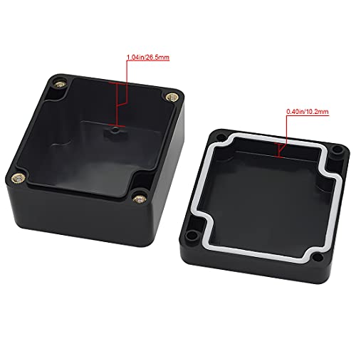 LeMotech Electrical Box ABS Plastic Project Box IP65 Waterproof Junction Box Project Case Universal Enclosure for Electronics Black 2.48x 2.28x 1.37 inch(63x58x35mm)(Pack of 1) - color: Black (1 pack), size: 2.48" x 2.28" x 1.37"