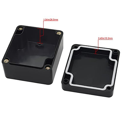 LeMotech Electrical Box ABS Plastic Project Box IP65 Waterproof Junction Box Project Case Universal Enclosure for Electronics Black 2.48x 2.28x 1.37 inch(63x58x35mm)(Pack of 1) - color: Black (1 pack), size: 2.48" x 2.28" x 1.37"