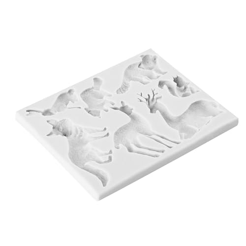 Woodland Animal Polymer Clay Mold Squirrel Rubbit Silicone Molds - color: Style F
