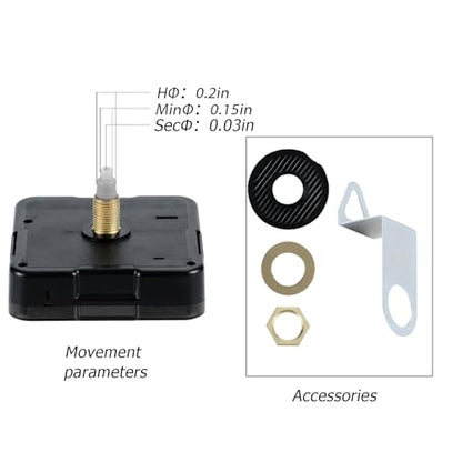 Roymnie Clock Mechanism Replacement Battery Operated Silent Short Shaft Kit - size: 14 mm