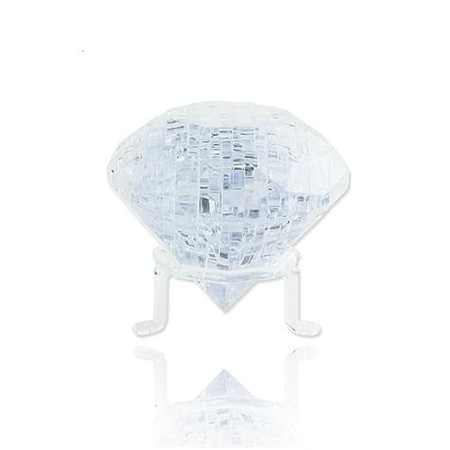 3D Crystal Diamond Puzzle, Crystal Puzzle Brainteasers for Puzzlers Ages 16 and Up, 41PCS(Transparent-Diamond) - color: Transparent-diamond
