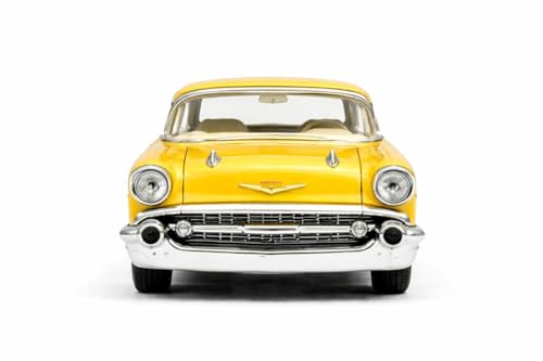 KiNSMART 1957 Chevy Bel Air Coupe 1:40 Scale 5" Die Cast Metal Classic Toy Car (Yellow) - color: Yellow