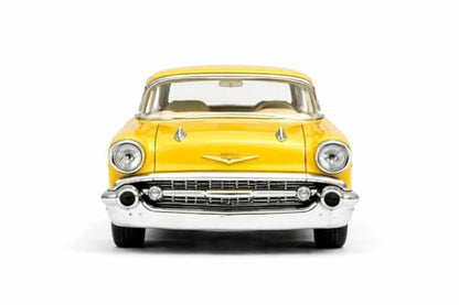 KiNSMART 1957 Chevy Bel Air Coupe 1:40 Scale 5" Die Cast Metal Classic Toy Car (Yellow) - color: Yellow