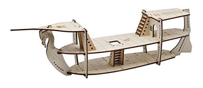 CZYY DND Ship Miniature, 3-Level Wooden Naval Battle Terrain Map