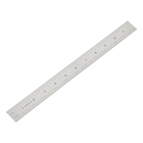 12 Inch Machinist Ruler Set - Stainless Steel Precision Double Sided Ruler with 1/64, 1/32, 1/16 & 1/8 Inch Graduations, Etched Markings - for Engineers,Woodworking and DIY (1, 12 Inch) - size: 12 Inch