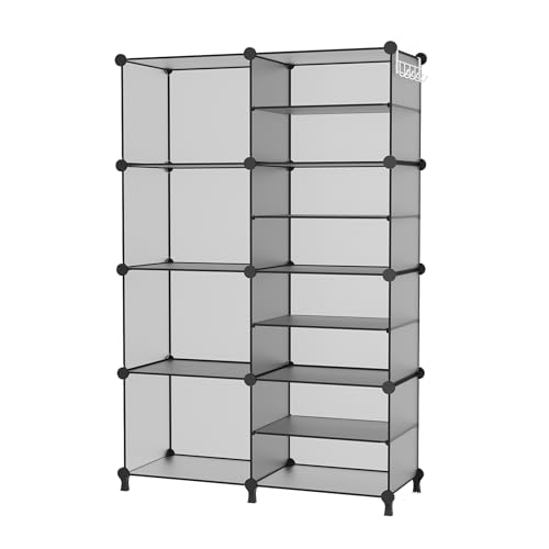 AWTATOS Closet Organizer 8 Cube Storage Shelves, Grey - color: Grey