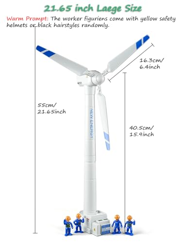 Miracland Wind Turbine Toy, 21.65 Inch Large Size Windmill Toy Clockwork Generator Model STEM Science Kit