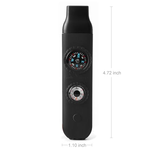 Emergency Survival Safety Whistle，Whistle for Kids with Lanyard,Compass,Thermometer,Ideal for Kayaking, Boating, Hiking, Camping, Climbing - color: Black 2pcs