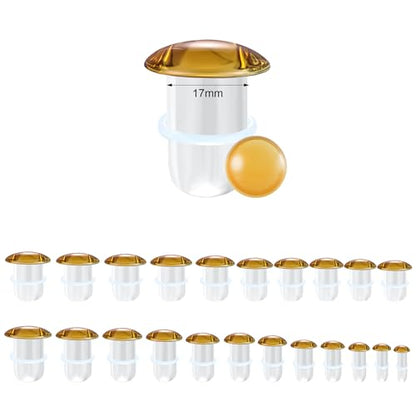 Glass Ear Stretching Kit Single Flare Plugs & Rubber Rings Unique 1mm Increments 3mm-25mm Gradual Sizing Smooth Glass Gauges for Daily Wear Earring Expander Stretcher Piercing Body Jewelry 2Pc - color: Brown, size: 17mm