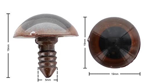 Essentials by Leisure Arts Craft Eyes, Animal Brown, 20mm, Washer Back, 2pc