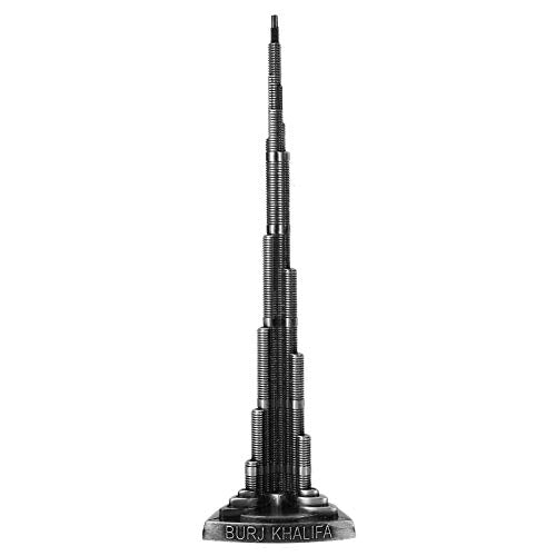 Burj Khalifa Tower, Miniature Dubai Tower Model Alloy Burj Khalifa Tower Model Art Craft Souvenir Building Tower Ornaments for Office Home Desktop Decor