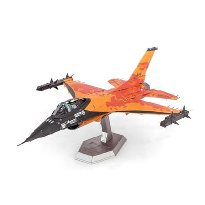 Metal Earth F-16 Royal Netherlands Orange Lion 3D Metal Model Kit Fascinations