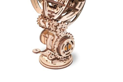 EWA Eco-Wood-Art Kinetic Globe 3D Wooden Puzzle, Mechanical Model Kit, 205 Pieces, Wood