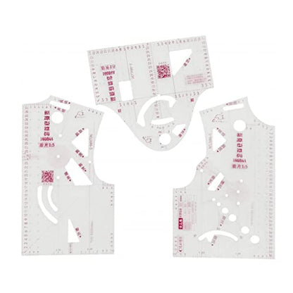 1:5 Small Garment for Doll Toys Clothing Ruler Templates Design Ruler Plastic Pattern Making Measuring Tailor Sewing Too Plastic