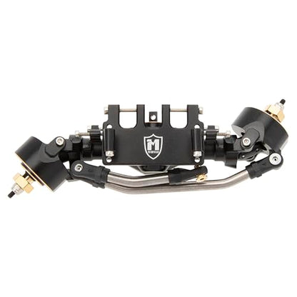 MEUS Racing Isokinetic 3-Section CVD Front and Rear Axles Maximum Steering Angle 52° Wider +5MM for Axial SCX24 Deadbolt C10 JLU Gladiator Bronco 1/24 RC Crawler Upgrade (Front and Rear- Black) - color: Front and Rear- Black