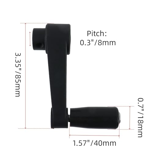 1 Set 3.35 Inch Nylon Crank Handle for Industrial Machinery - style: HD-8mm/1 Set